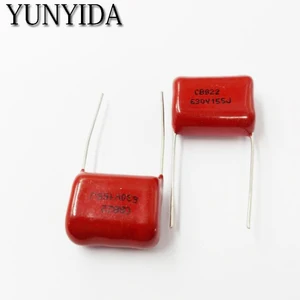 10 шт., CBB 155J 630V 1,5 мкФ P20mm Металлизированный пленочный конденсатор с алюминиевой крышкой, 630V155J 155 630V