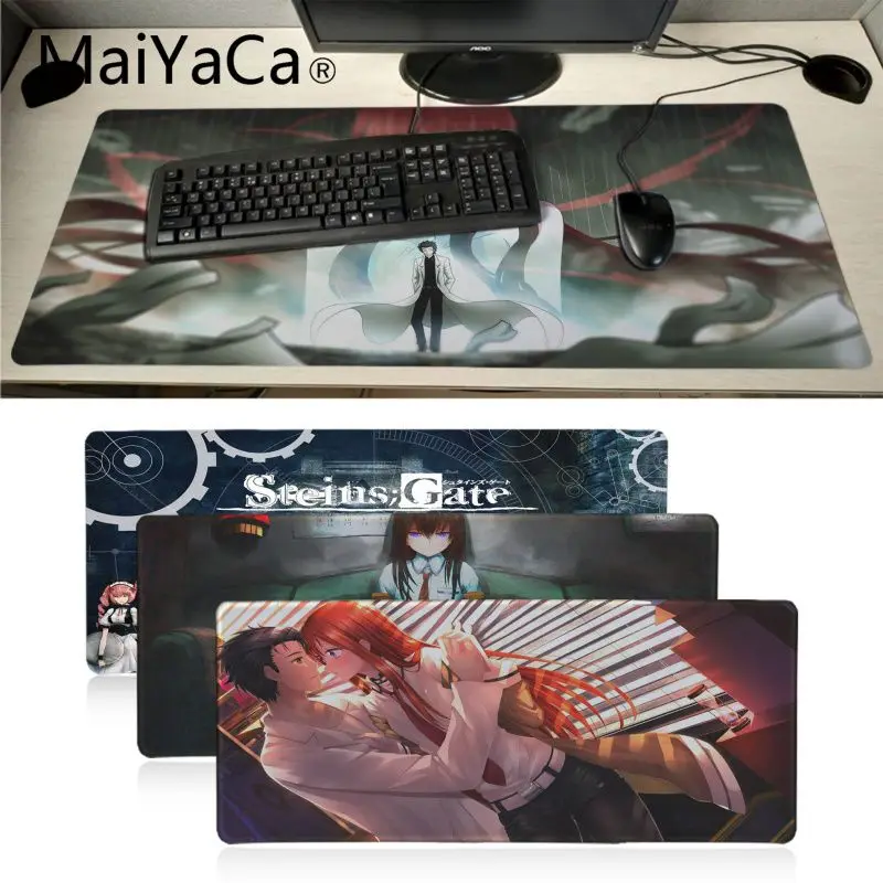 Прочный резиновый коврик для мыши Maiyaca steins gate большой компьютерный Настольный