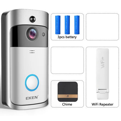 Eken V5 wifi дверной звонок умный IP видеодомофон дверной звонок камера для квартиры ИК сигнализация беспроводная камера безопасности - Цвет: Option6