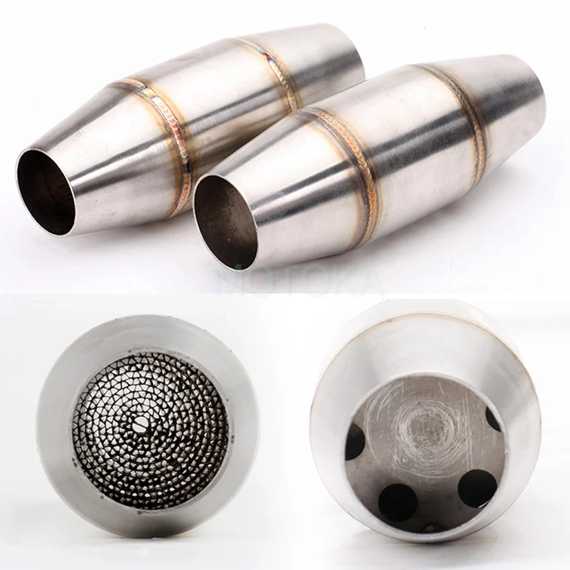 Motorcycle Modified Exhaust Pipe System Catalyst Expansion Chamber Inlet 35mm Middle Link Adapter Noise Sound Eliminator |
