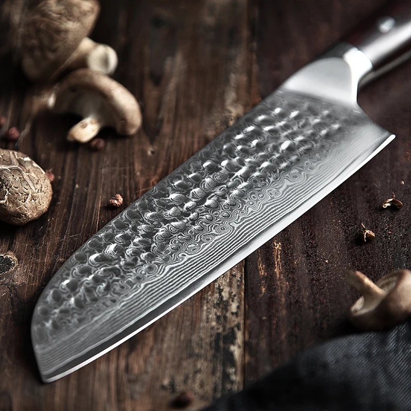 HEZHEN 7 ''нож Santoku 67 слоев Дамасская сталь инструменты для приготовления пищи