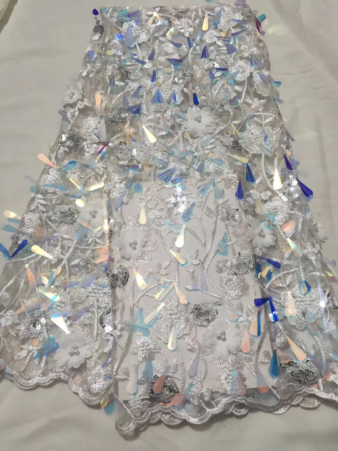 Последняя африканская кружевная ткань высокого качества Нигерия 3D Свадебное