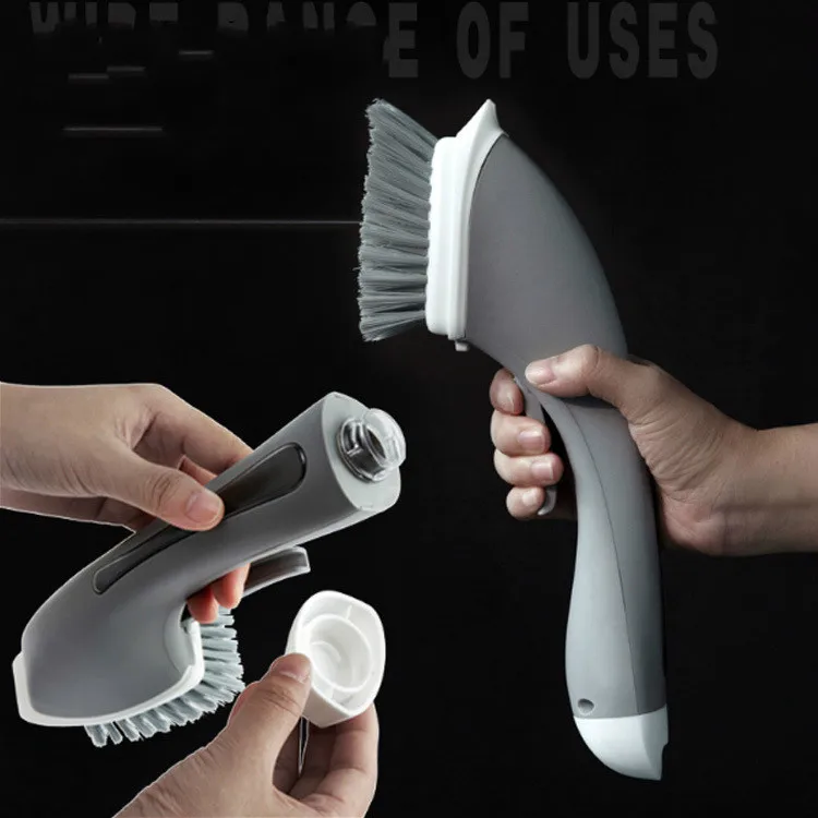 Automatic Soap Dispenser Dish Brush with Refill Liquid Sponge Cleaning Non-Slip Scrubber Washing Bowl Cleaner Tools |