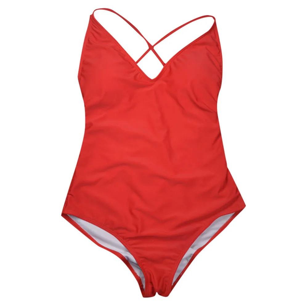 Summer Sexy Female Swimsuit Women One Piece Swimwear Bodysuit Halter Bandage Bikini Swimming pool | Спорт и развлечения