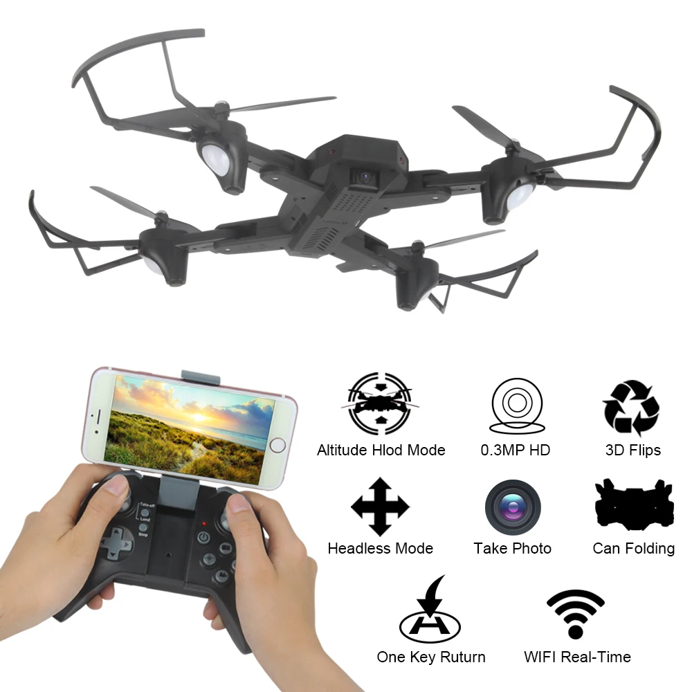 XS809W Camera Drones Self Mini Foldable Air Selfie Drone RC Quadcopter RTF WiFi FPV Altitude Hold Vs Eachine E58 |