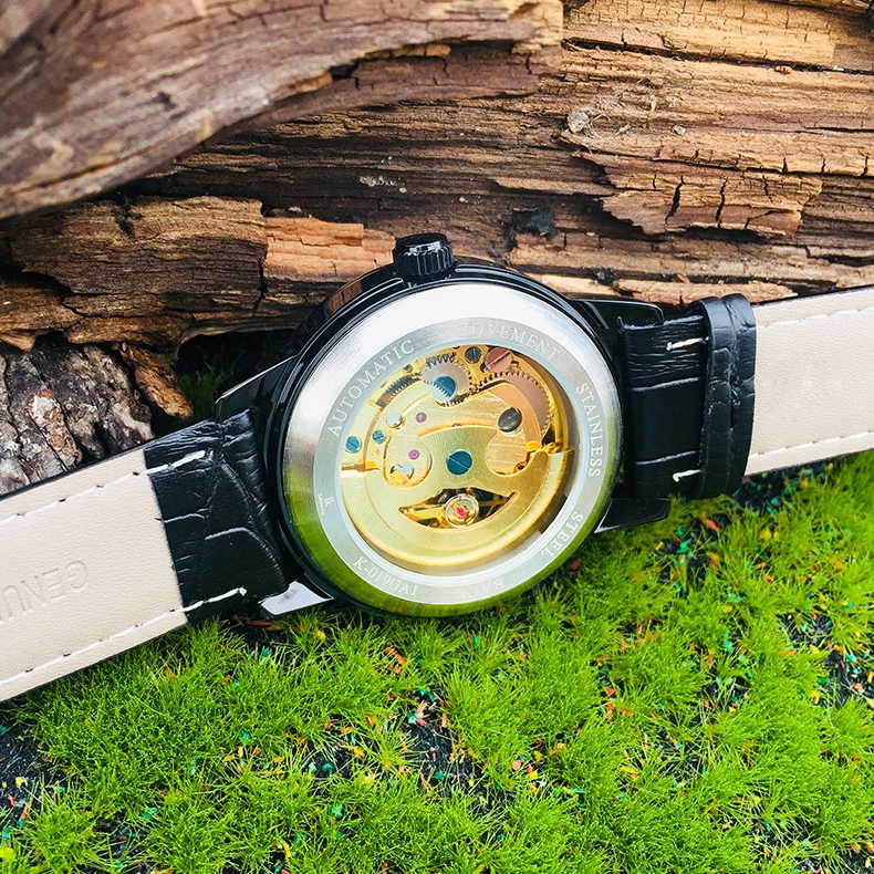 Классические мужские автоматические часы IK механические в стиле стимпанк из