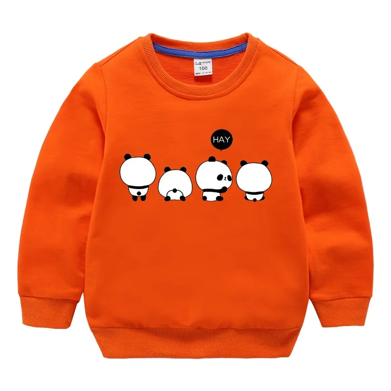 

Kids shirts Spring and Autumn clothing Baby cotton long-sleeved boys and girls health clothes Cartoon panda printing clothes