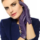 Элегантные женские перчатки из натуральной овечьей кожи высокого качества осень-зима плюс бархатные теплые модные женские перчатки L085NC