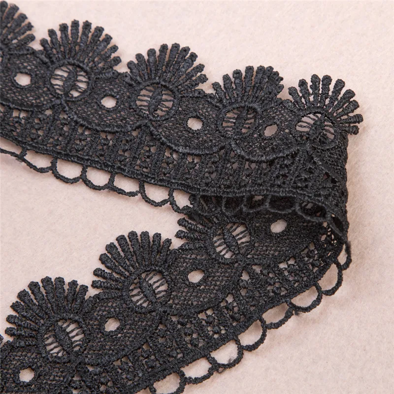 Новинка 2 ярда вышитая черная фотоаппликация кружевные планки лента сделай сам