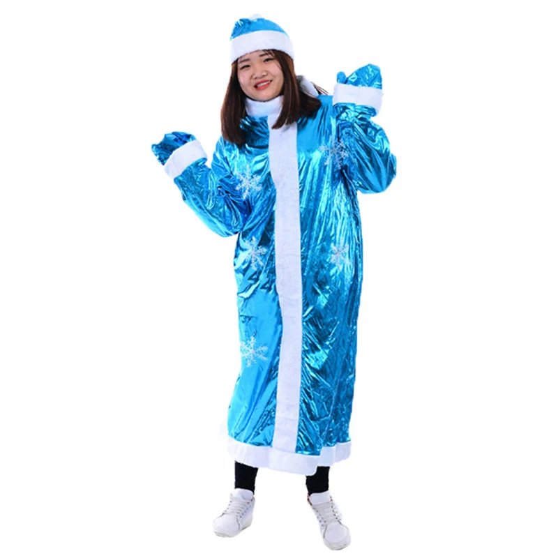 Blue C Женские маскарадные костюмы Снегурочка на Рождество и год, рождественские вечерние платья для девочек, Рождественский костюм Санта-Клауса - Цвет: Blue C