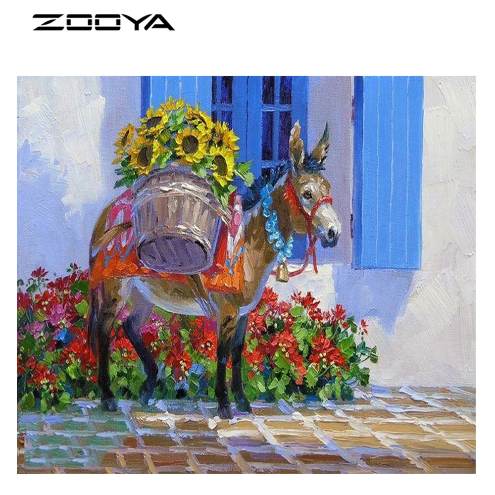 

ZOOYA Diamond Embroidered Cross Stitch Set Horse Sunflower DIY Diamond Diamond Embroidery R1949