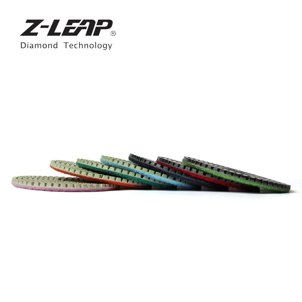 Z-LEAP " 7 шт алмазные полировочные колодки 100 мм черный гранит искусственный кварц шлифовальный диск мокрый спиральный турбошлифовальный круг