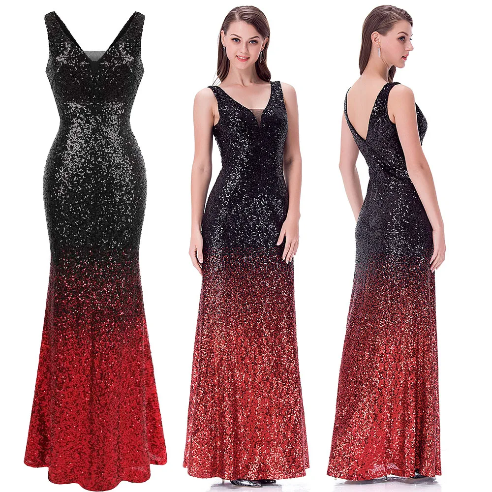 Женское платье с блестками Angel fashions вечерние платья контрастных цветов для