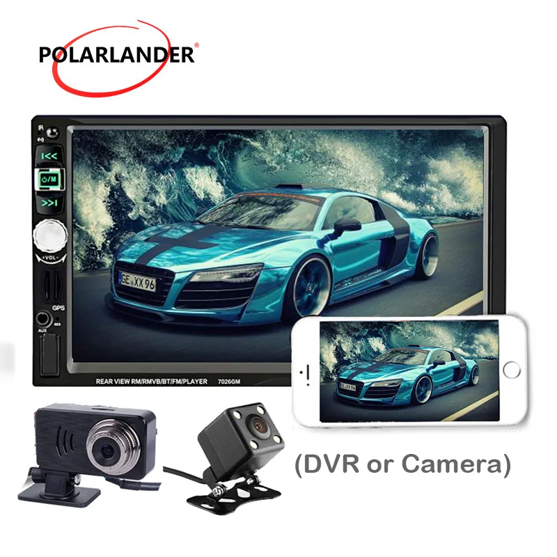 2018 Новый 7026GM 2 Din GPS навигация 7 ''автомобильное радио Bluetooth MP4 MP5 плеер с камерой