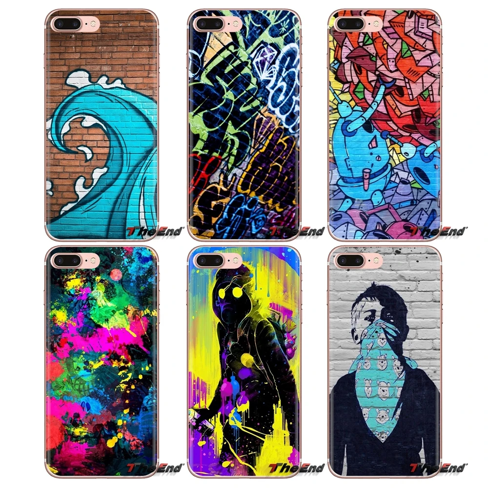 Soft Transparent Cases Covers Graffiti Wallpaper For Xiaomi Mi4 Mi5 Mi5S Mi6 Mi A1 A2 5X 6X 8 9 Lite SE Pro Max Mix 2 3 2S |