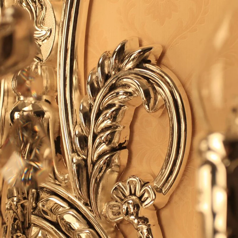 Гардеробная 5 рычажная большая антикварная серебряная настенная лампа для