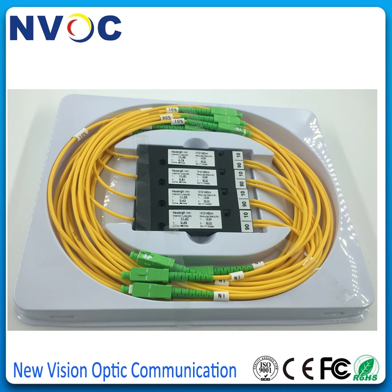 8 шт./лот 10/90 1X2 FBT волоконная муфта SM двойное окно 1310/1550 2 0 мм 1 м ABS: 90*20*10 SC/APC 1*2