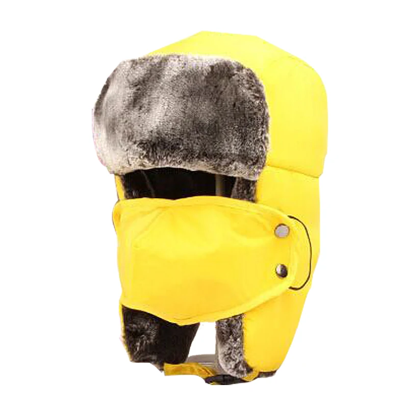 Yellow Новая зимняя детская шапка, плотная теплая детская шапка с ушками для мальчиков и девочек, зимняя шапка, Ветрозащитная маска, детская шапка с ушками - Цвет: Yellow