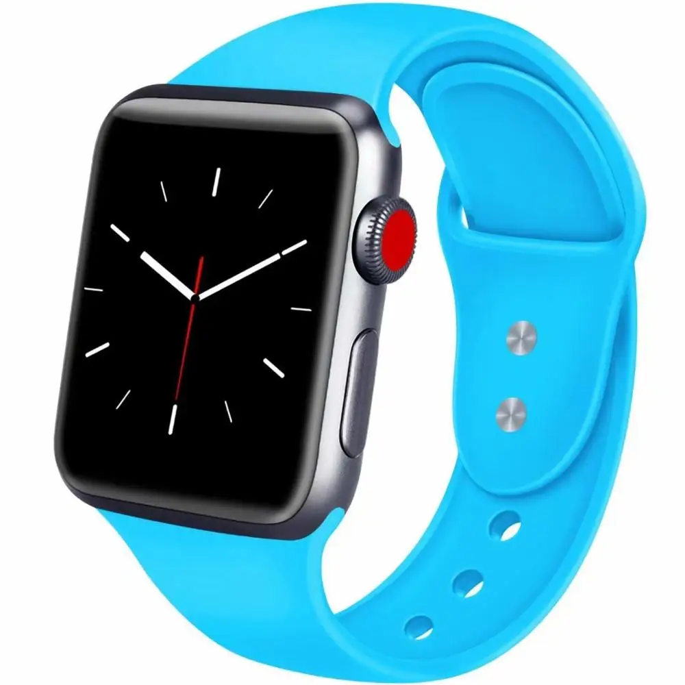 10 шт./лот 22 2 цвета пряжки твердый силикон ремешок для наручных часов Apple Watch Смарт i-Watch 38/40/42/44 мм браслеты 1/2/3/4G браслет