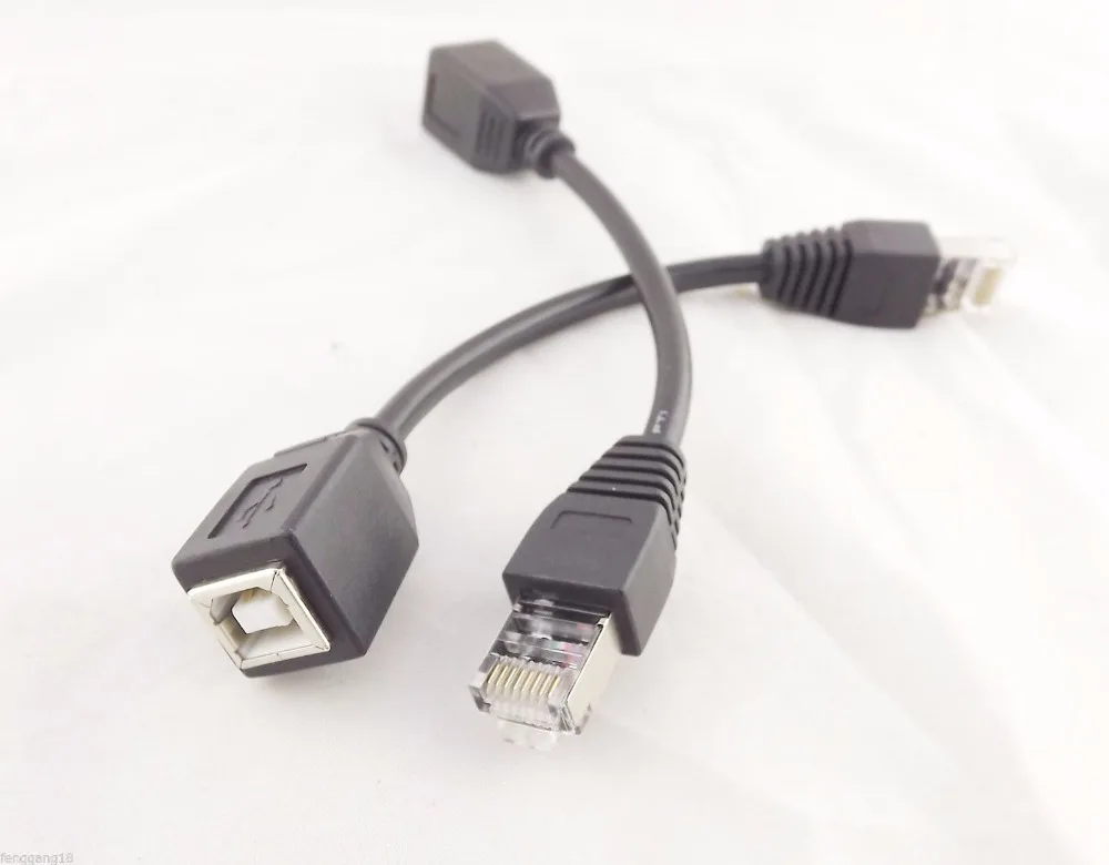 1 шт. CAT5 RJ45 Ethernet LAN Сетевой папа к USB 2 0 B Женский принтер адаптер кабель 15 см|network