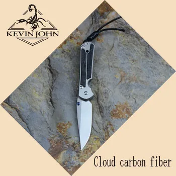 Cloud carbon fiber Кевин Джон маленький sebenza 21 складной нож M390 лезвие TC4 титановая ручка Открытый Отдых Охота карманные Фруктовые Ножи EDC инструменты - Цвет: Cloud carbon fiber