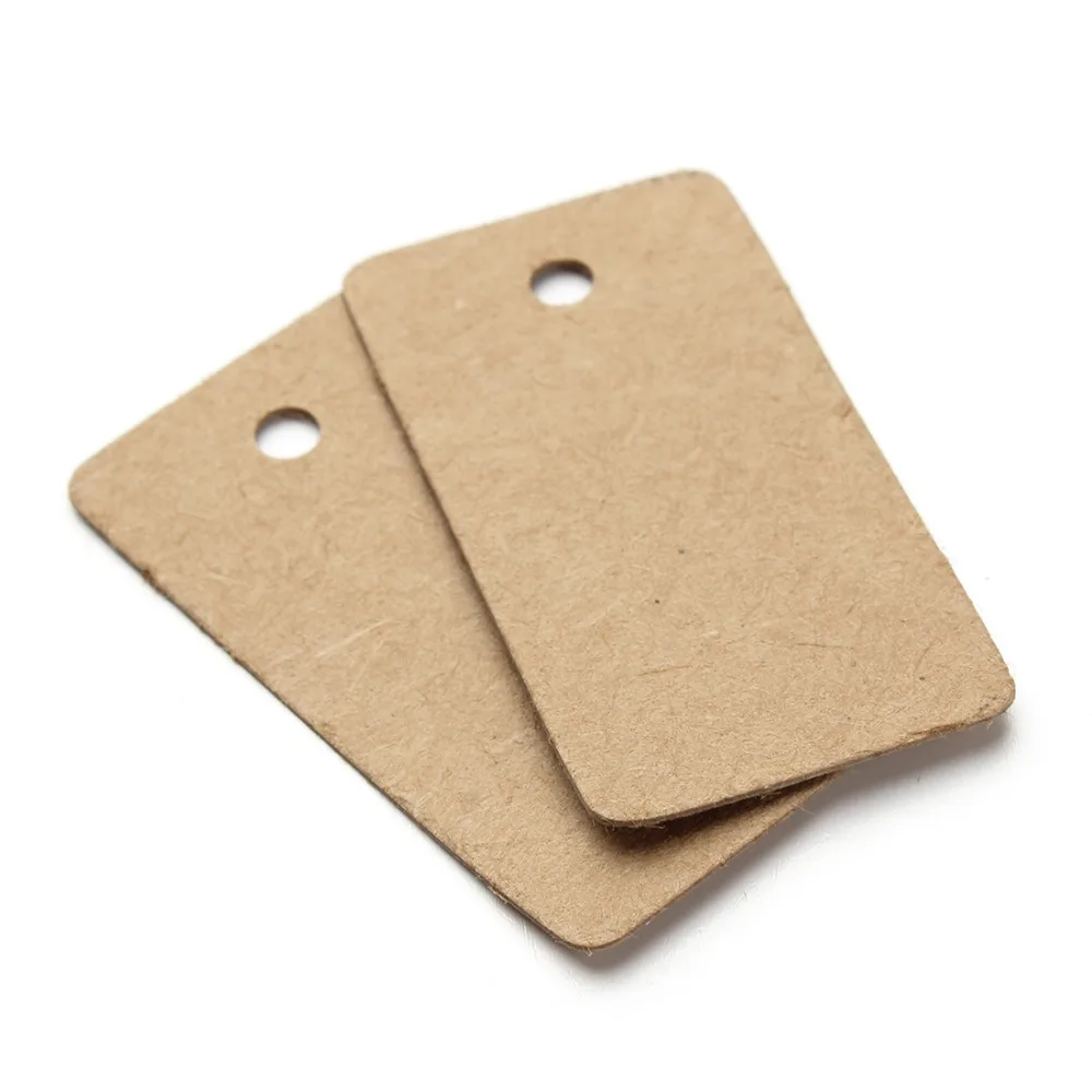 

100pcs/lot 25X50mm Paper Mark New Brown Kraft Paper Tags Rectangle Hang Pricing Label Sign Gift Tag Kraft F2756