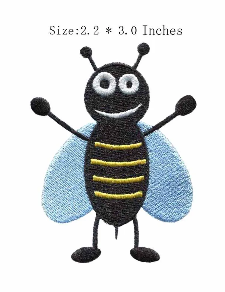 

Улыбающаяся пчела 2,2 "Широкая вышивка для черных животных/музыки/летающих