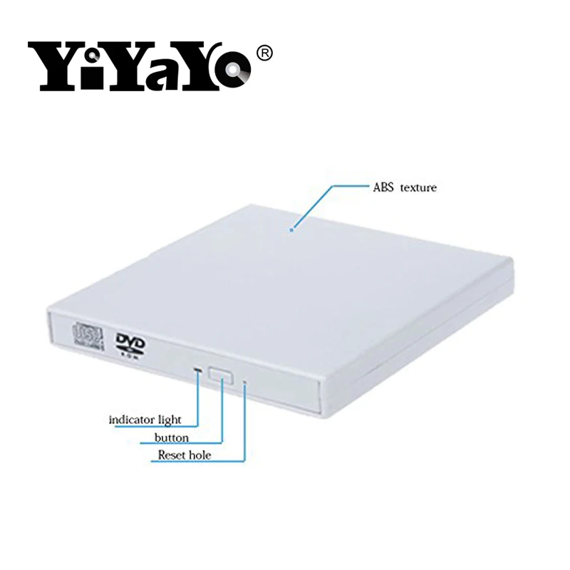 YiYaYo Подлинная USB 2 0 Внешний DVD Оптический привод CD/DVD RW горелка rom проигрыватель
