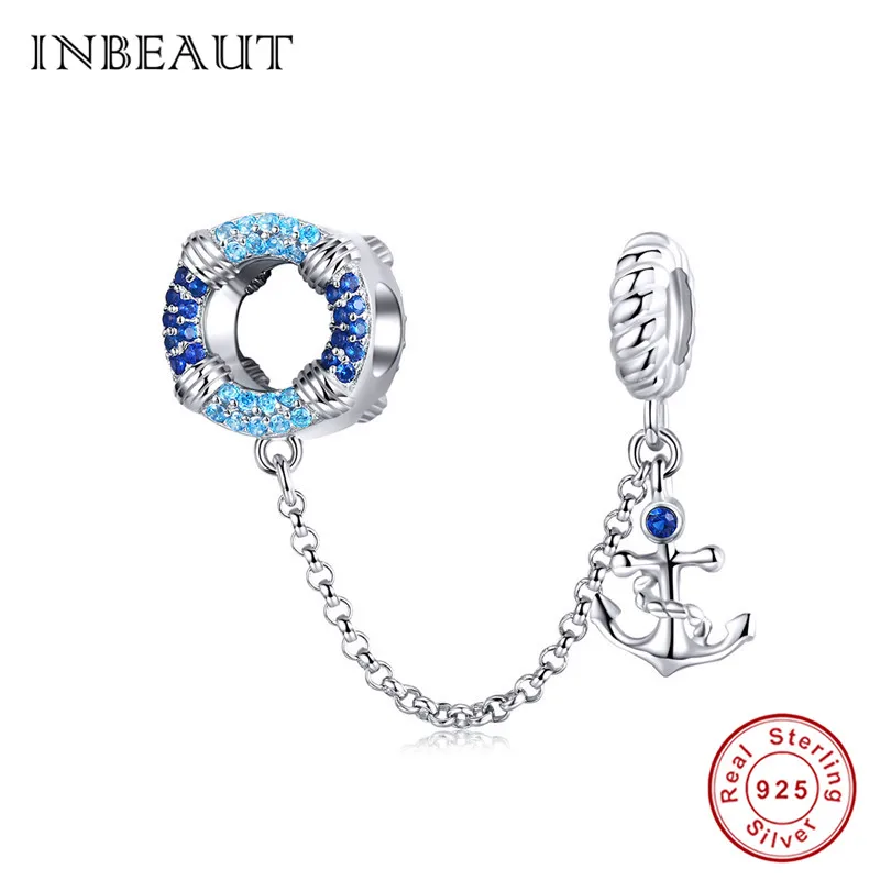 INBEAUT,, 925 пробы, серебряная звезда, стрелка, маска для макияжа, амулеты,, S925, милые, для мальчиков и девочек, семья, бусы, корабль, безопасная цепь - Окраска металла: sc1149-2