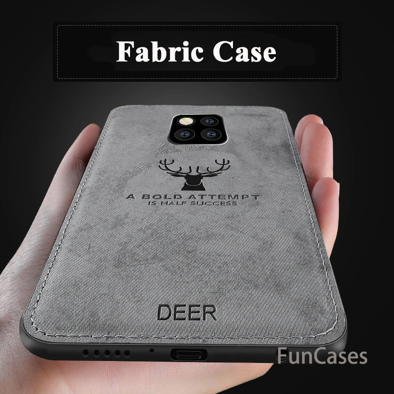 Мягкий полиуретановый край холщовый рельефный чехол для телефона с оленем huawei mate