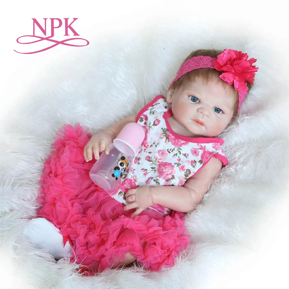NPK ручной работы reborn baby 57 см 23 дюймов полная виниловая Кукла Реалистичная новорожденная Спящая кукла рождественский подарок сладкий ребенок