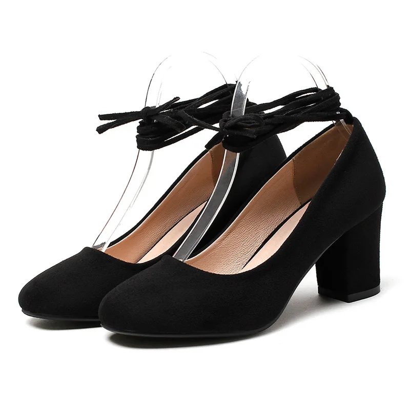 Сезон 2019 новинка женская обувь на высокой толстой подошве с перекрестными