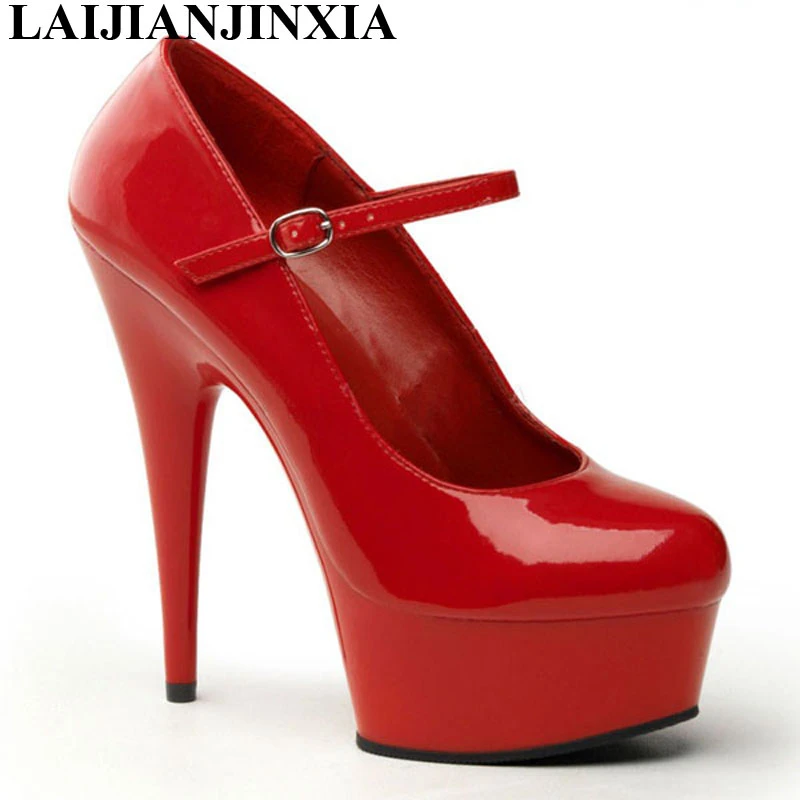 

Straps 15cm Sexy Peep Toe Shoes Platform Pumps Party Shoes Super High Heels Women Party Dance Pumps Shoes
