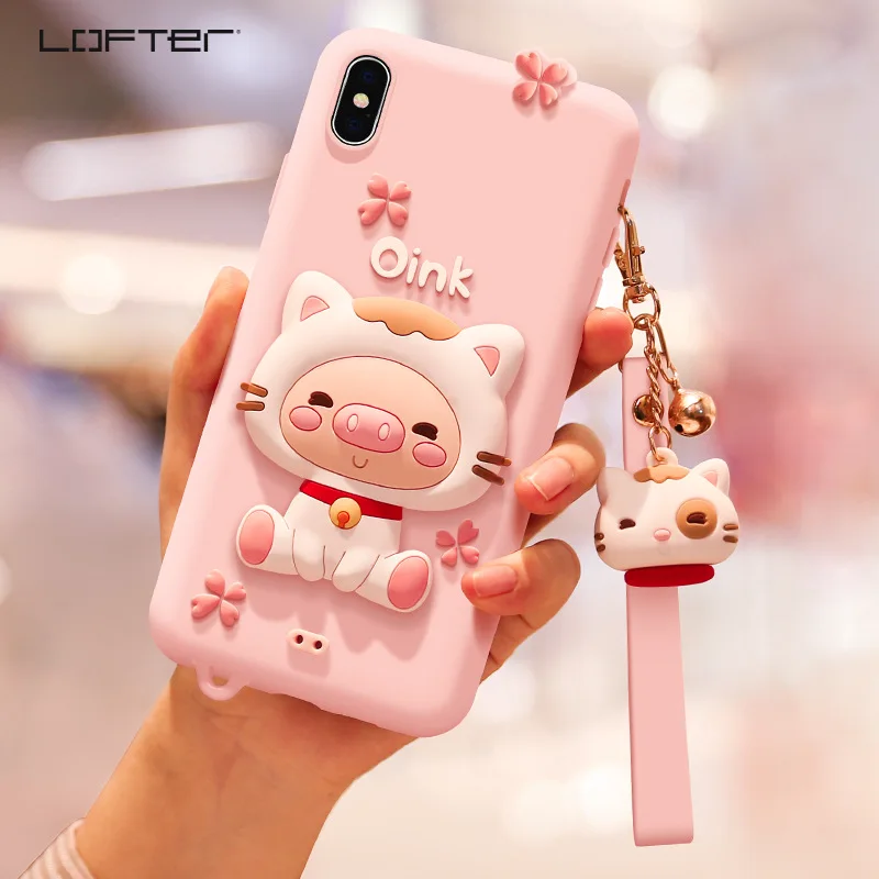 Lofter для iPhone X XS чехол силиконовый мягкий чехол для телефона с изображением поросенка из мультфильма для Apple iPhone XS MAX милый кот противоударный чехол