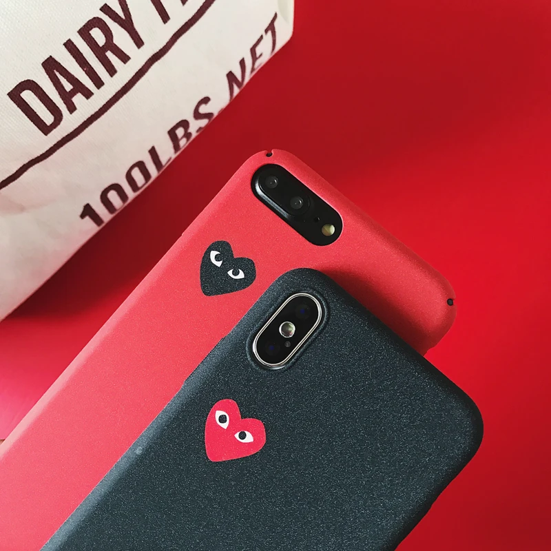 Japan Trend brand CDG Play Comme des Garcons Hard Matte cover case for iphone 6 6s 7 8 plus x xs max xr phone cases |
