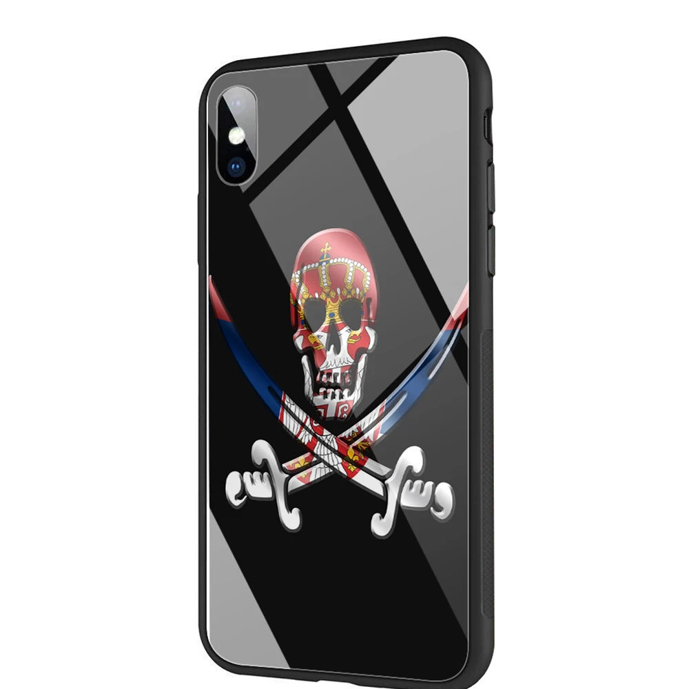 TG8 YIMAOC флаг сербии закаленное Стекло чехол для iPhone 11 Pro XS MAX XR X 8, 7, 6, 6S Plus - Цвет: TG8
