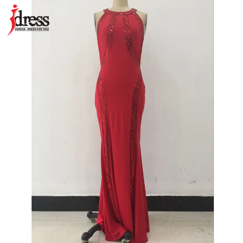 Женское вечернее платье с блестками длинное красного синего или черного цвета