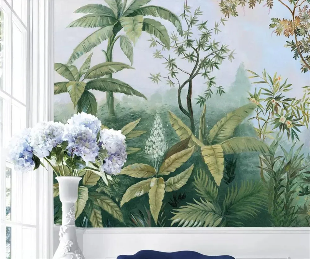 

beibehang Custom wallpaper 3D high-definition super large European oil painting Southeast Asia forest background wallpaper mural
