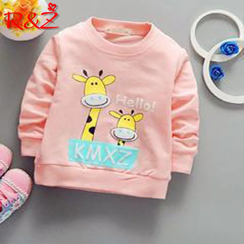 

Детская Хлопковая футболка R & Z, с длинным рукавом и круглым вырезом