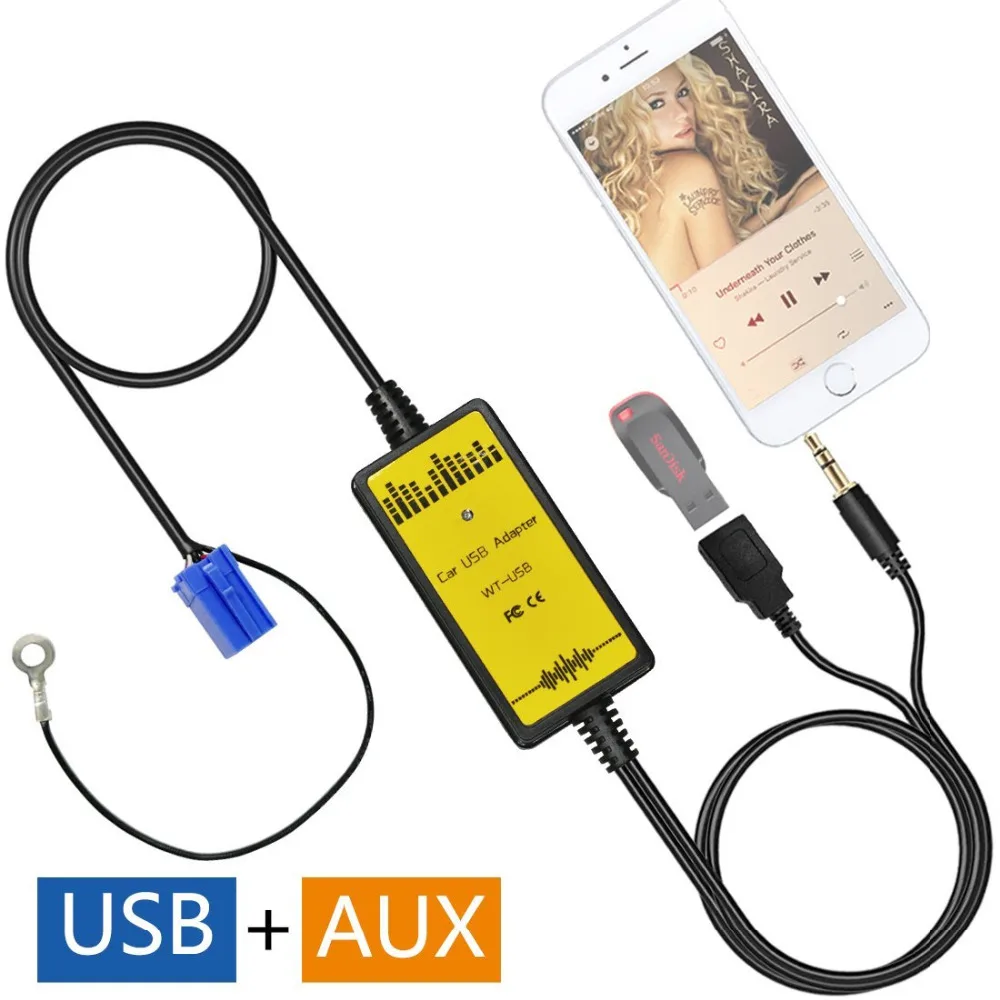 Завод OEM Радио MP3 WMA Музыкальный USB Адаптер Вспомогательное Аудио Интерфейс для