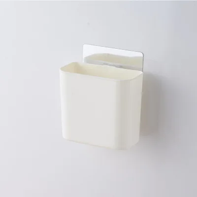 White Бесшовная подвесная корзина для ванной, полка для хранения, пластиковая настенная корзина для мелочей органайзер, кухонный держатель - Цвет: White