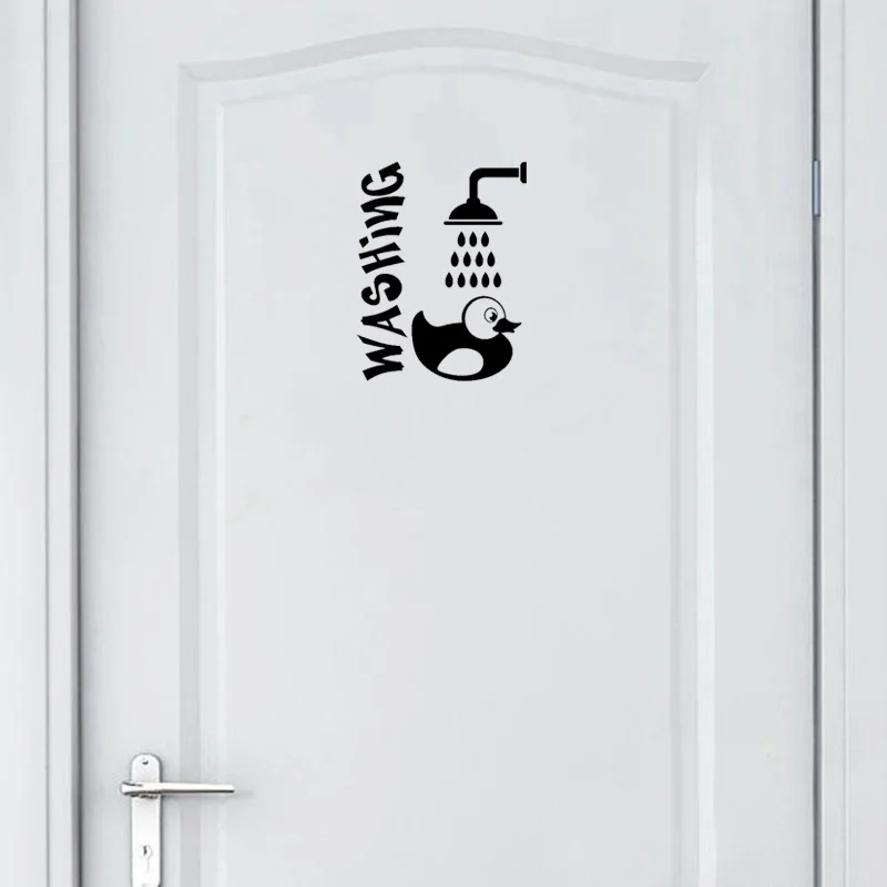 YOJA 17*22 см забавная игрушка SALLE DE BAIN двери стиральной душ наклейка утка Наклейка на