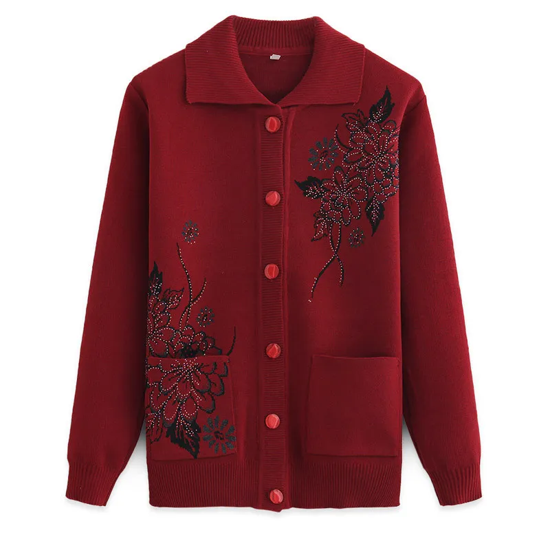 Women Knitted Cardigan Coat Autumn Winter 2019 New Casual Long Sleeve Flower Knit Sweater Female Jacket Large Size 4XL R521 |