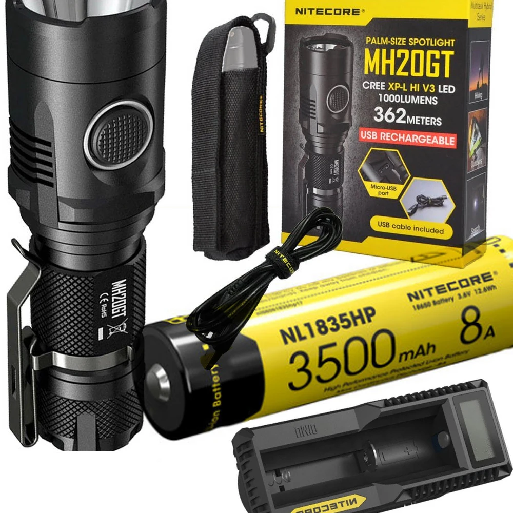 Перезаряжаемая вспышка NITECORE MH20GT CREE XP-L HI V3 макс. 362 лм дальность луча м наружный
