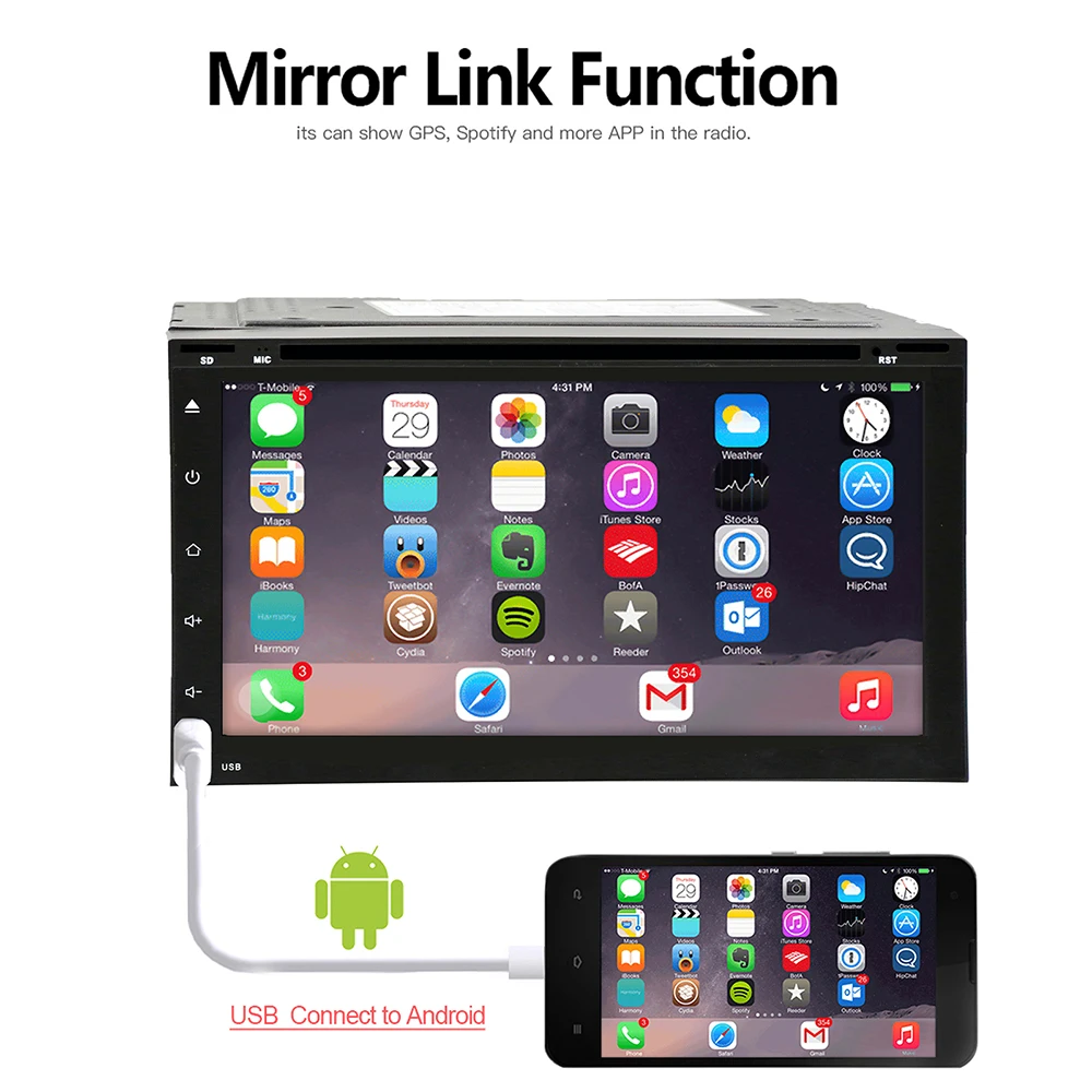 NEW Universal Car dvd stereo 2Din Android GPS+wifi+bluetooth+FM+AM+RDS radio+Octa Core+1G+16G+Mirror Link+SWC+Touch screen+ddr3 |
