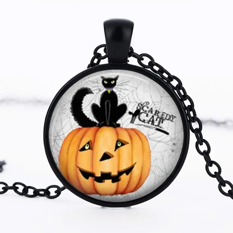 Хрустальное ожерелье SUTEYI на Хэллоуин кулон в виде черной плитки и стеклянного