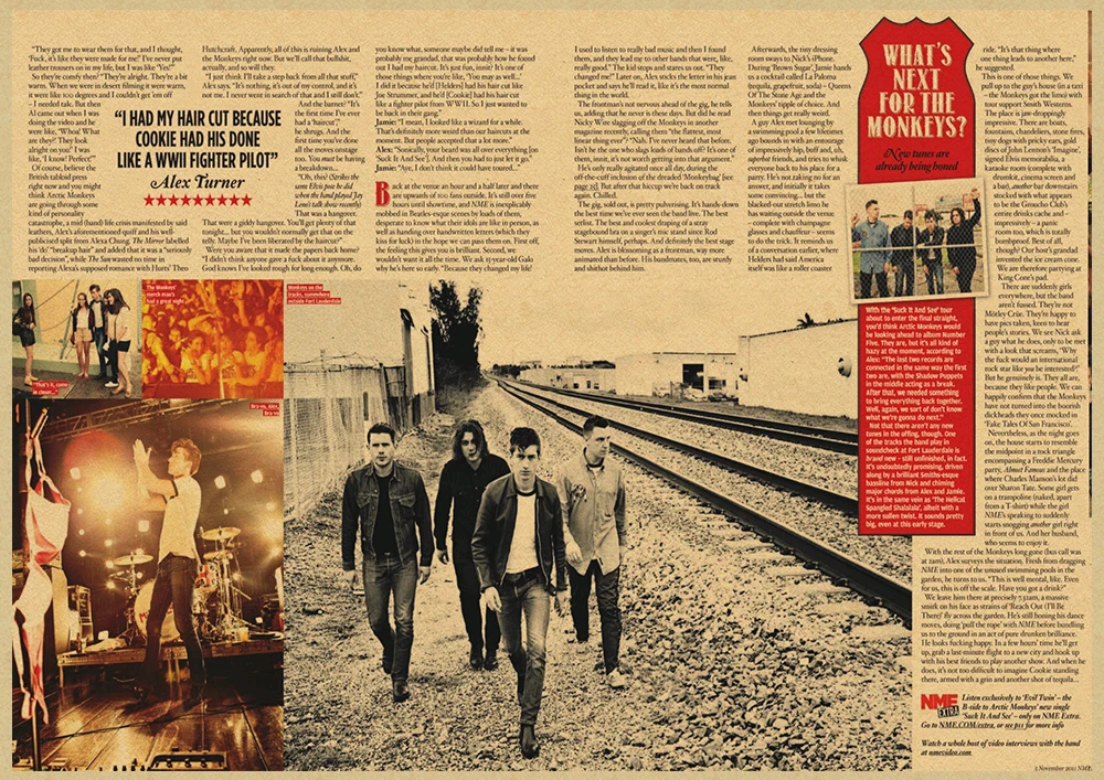 Рок-Группа Arctic Monkeys крафт-бумага плакат настенный домашний бар плакаты домашний декор