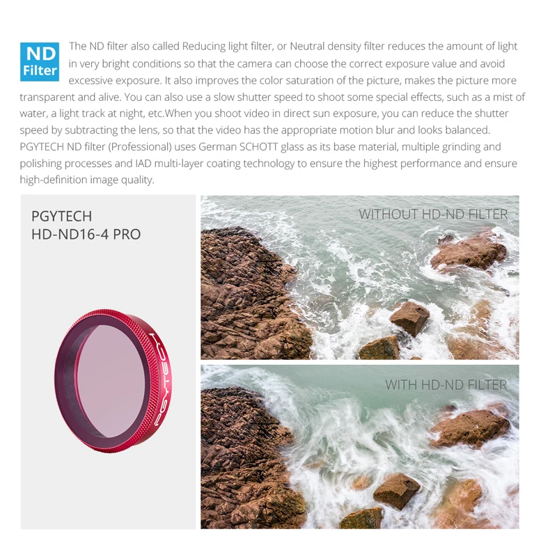 PGYTECH Osmo Action Lens Filter ND8/16/32/64 ND-PL CPL UV Pro Version Master For DJI OSMO Camera Accessories | Электроника