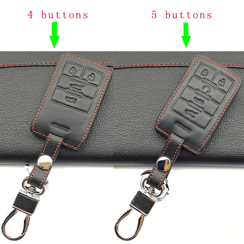 

Hot Sale Car Leather Case Cover Remote FOB For Cadillac Escalade ATSL SRX XTS SLS CTS STS ATS BLS 4 Buttons / 5 Buttons Key Case