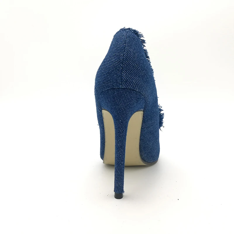 Женские парусиновые туфли на высоком каблуке 11 см с острым носком|shoe heel|high heelsladies